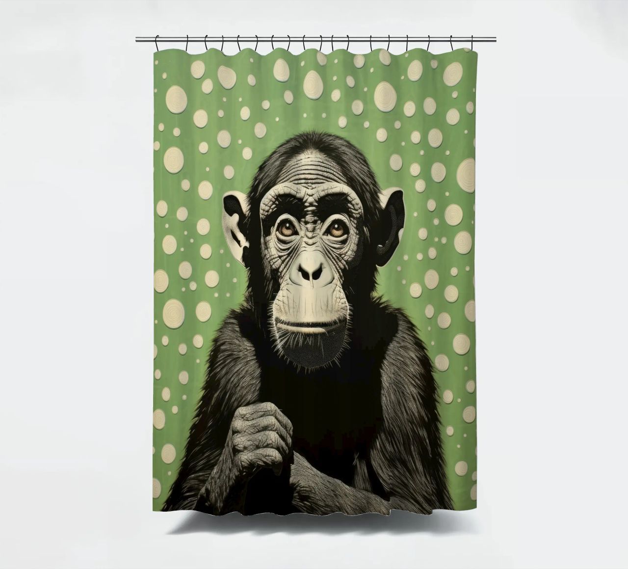 Scimpanzé verde 2 tenda da doccia da Minimal Animal Art