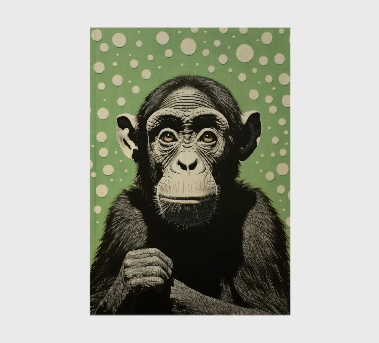 Scimpanzé verde 2 diario da Minimal Animal Art