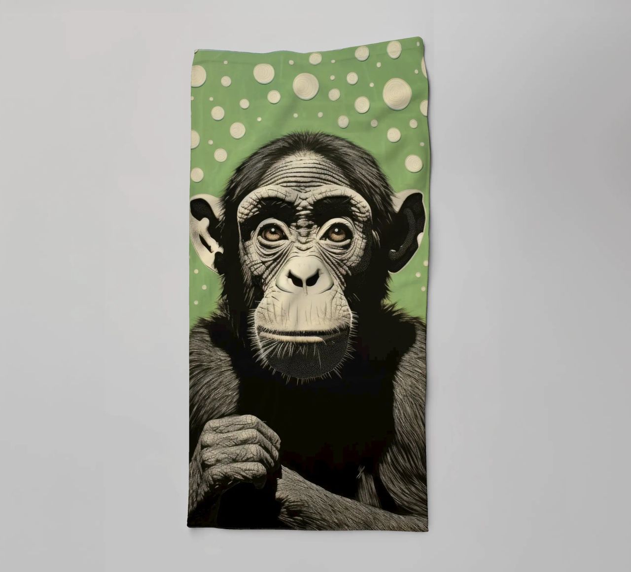 Scimpanzé verde 2 asciugamano da bagno da Minimal Animal Art