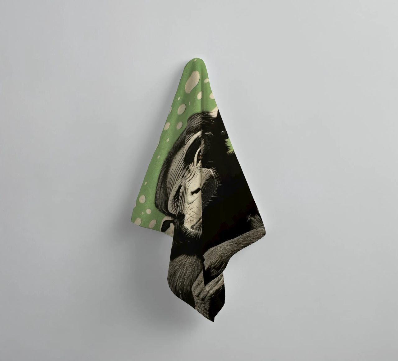 Scimpanzé verde 2 asciugamano da bagno da Minimal Animal Art