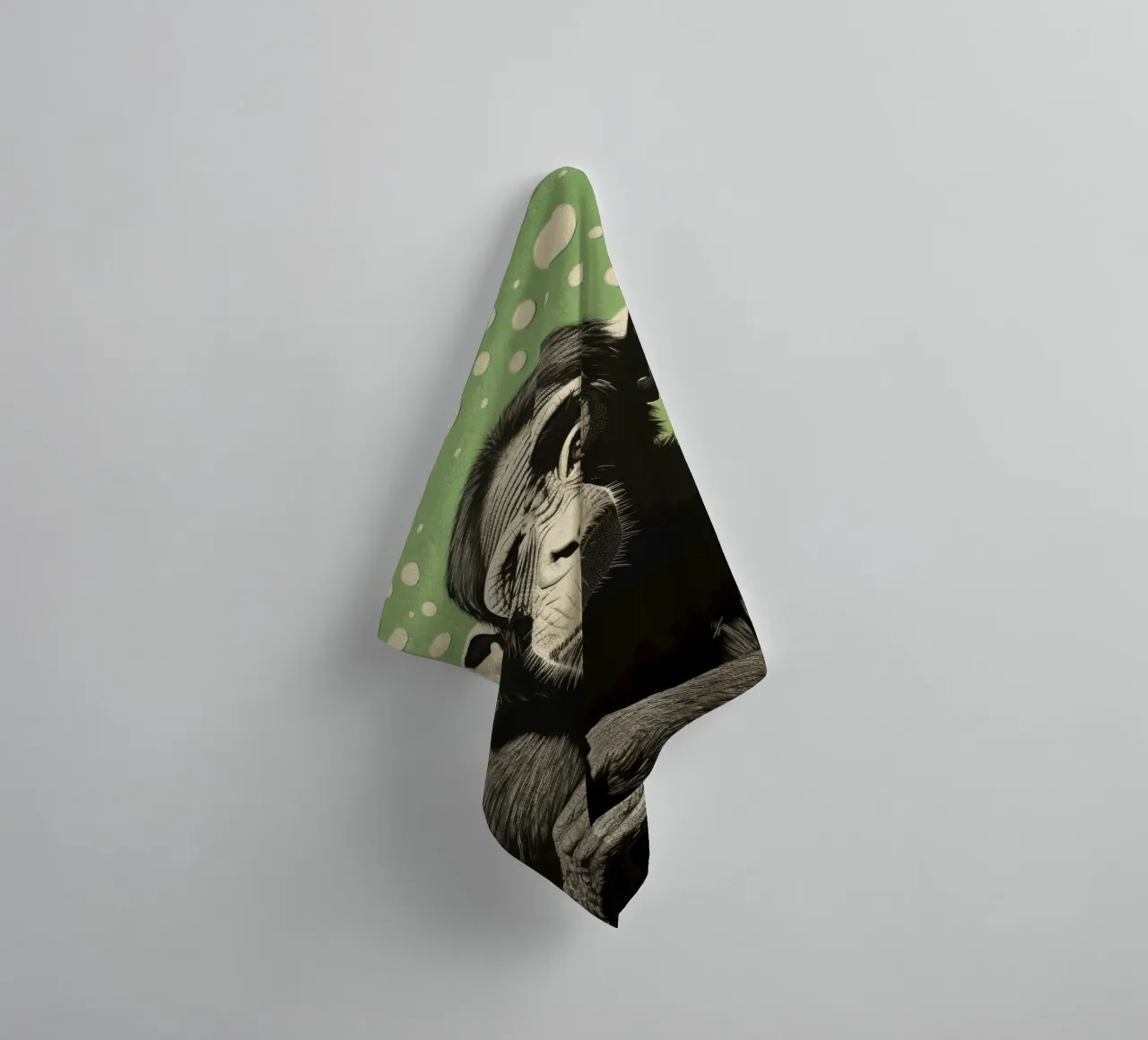 Chimpanzé vert 2 serviette de bain de Minimal Animal Art