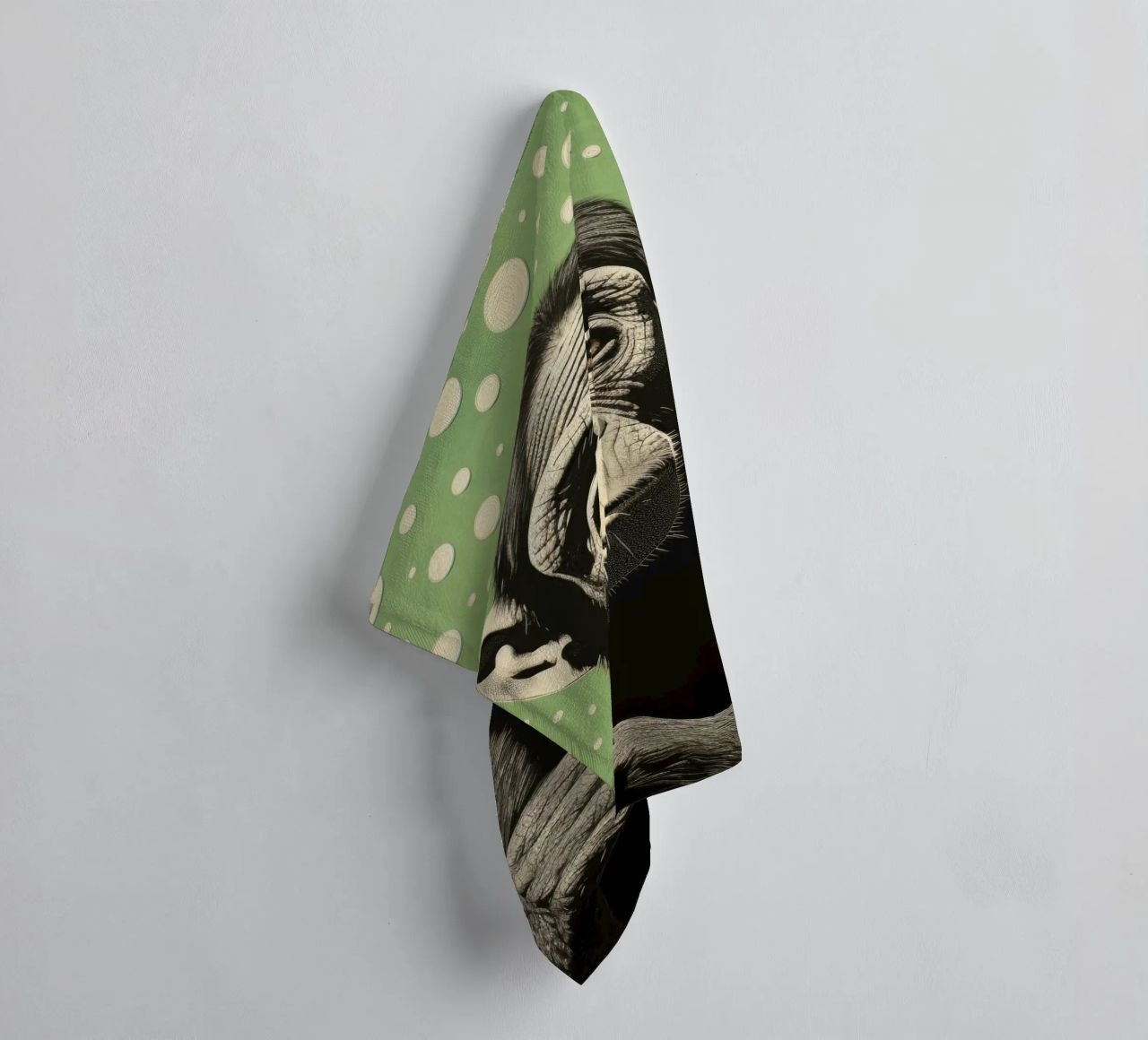 Scimpanzé verde 2 asciugamano da bagno da Minimal Animal Art