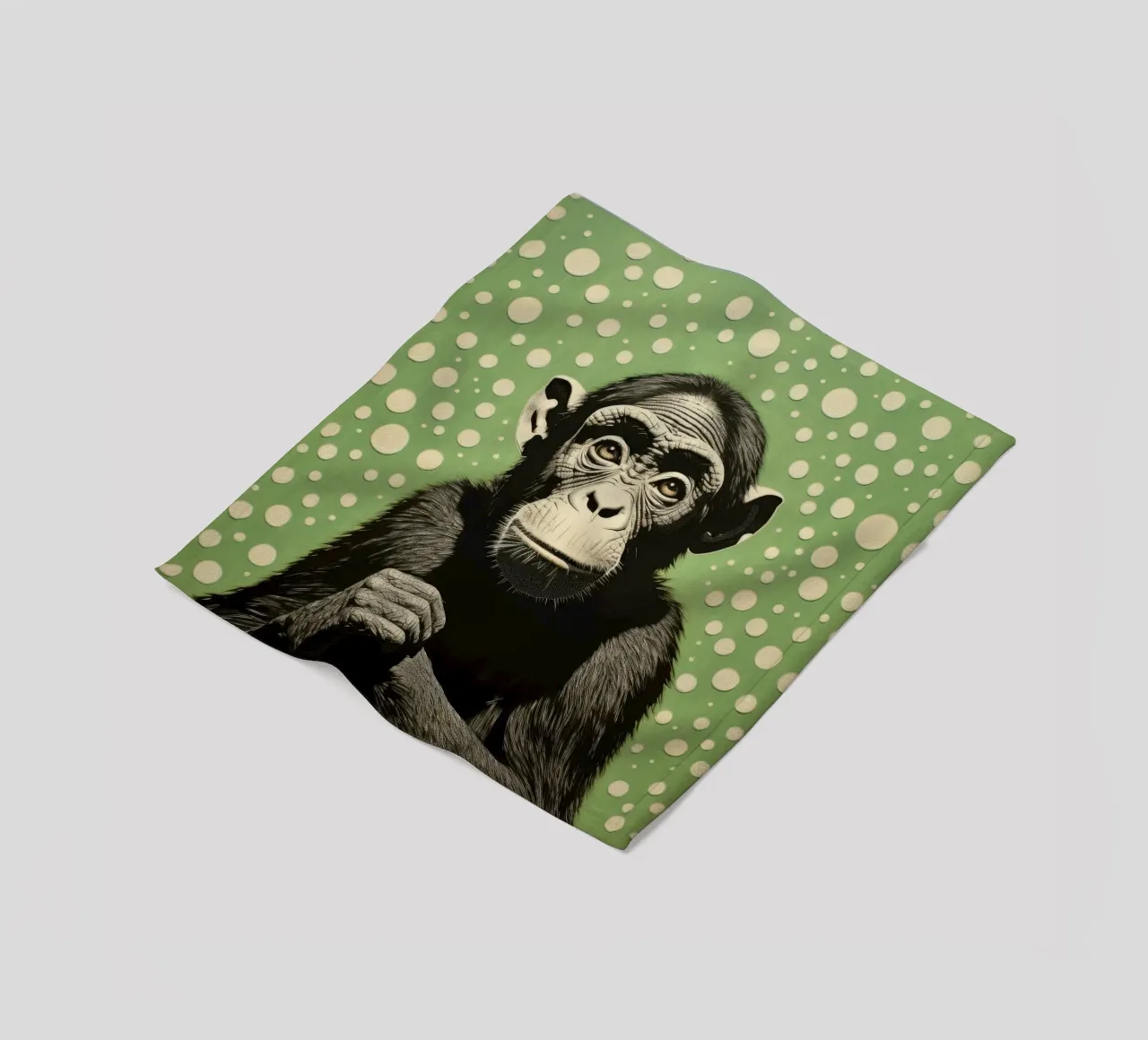 Scimpanzé verde coperta in pile da Minimal Animal Art