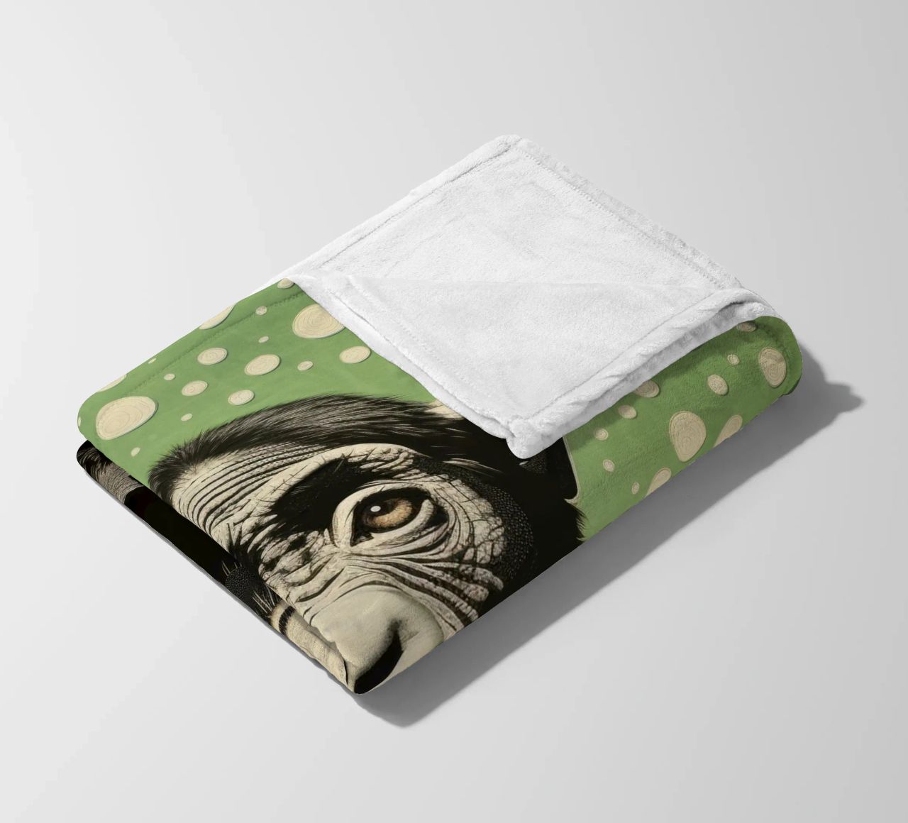 Scimpanzé verde 2 coperta in pile da Minimal Animal Art