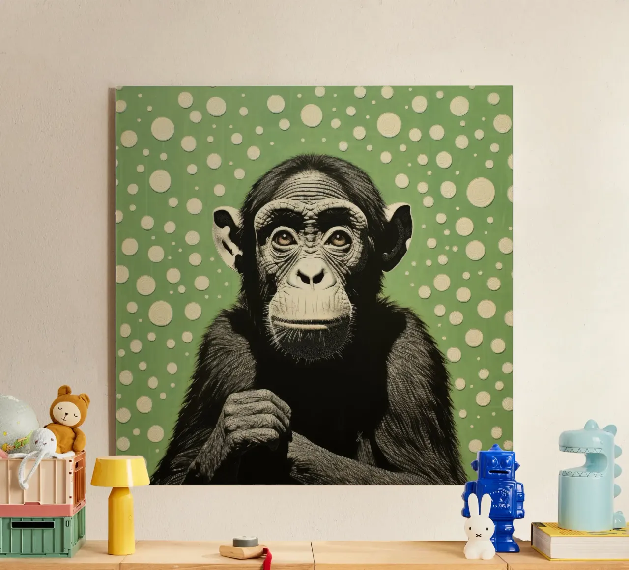 Scimpanzé verde plexiglass da Minimal Animal Art