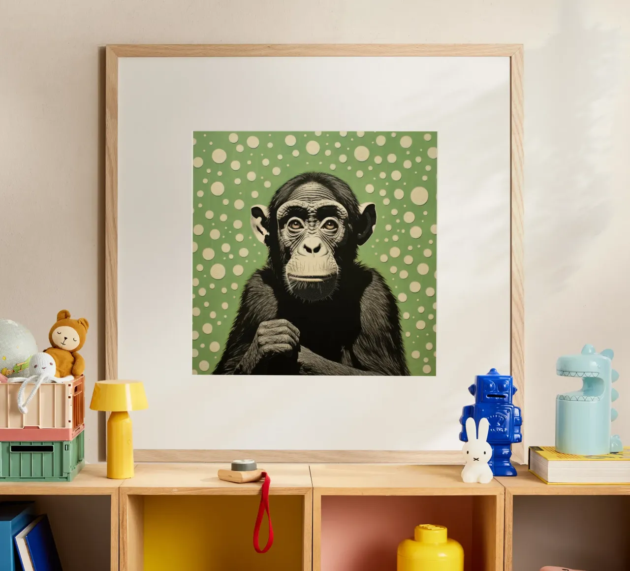 Chimpancé verde 2 hahnemühle de Minimal Animal Art