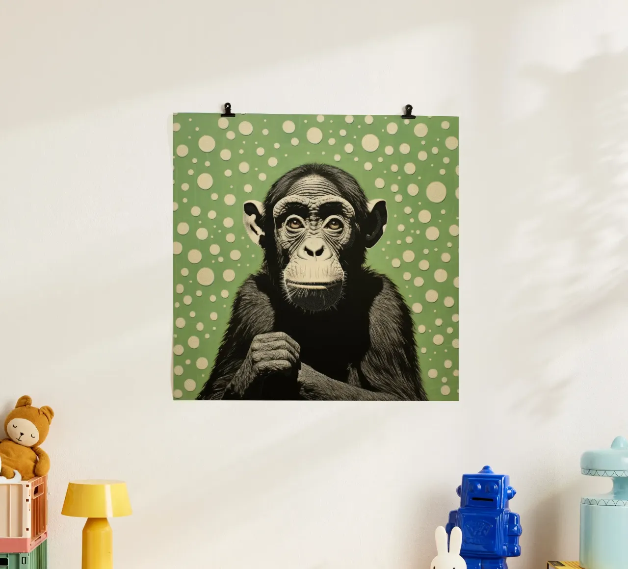 Chimpancé verde 2 hahnemühle de Minimal Animal Art