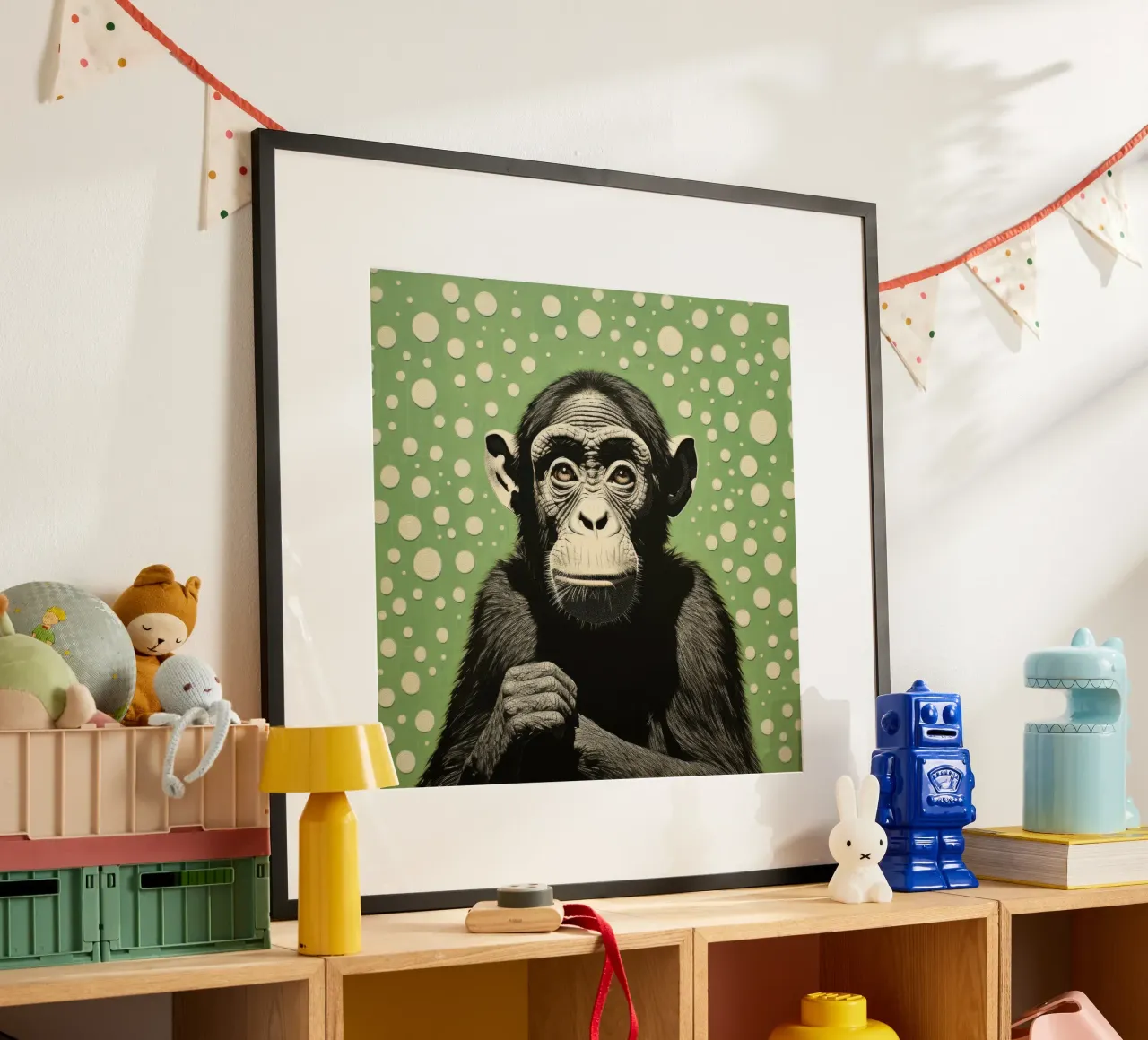 Chimpancé verde 2 hahnemühle de Minimal Animal Art