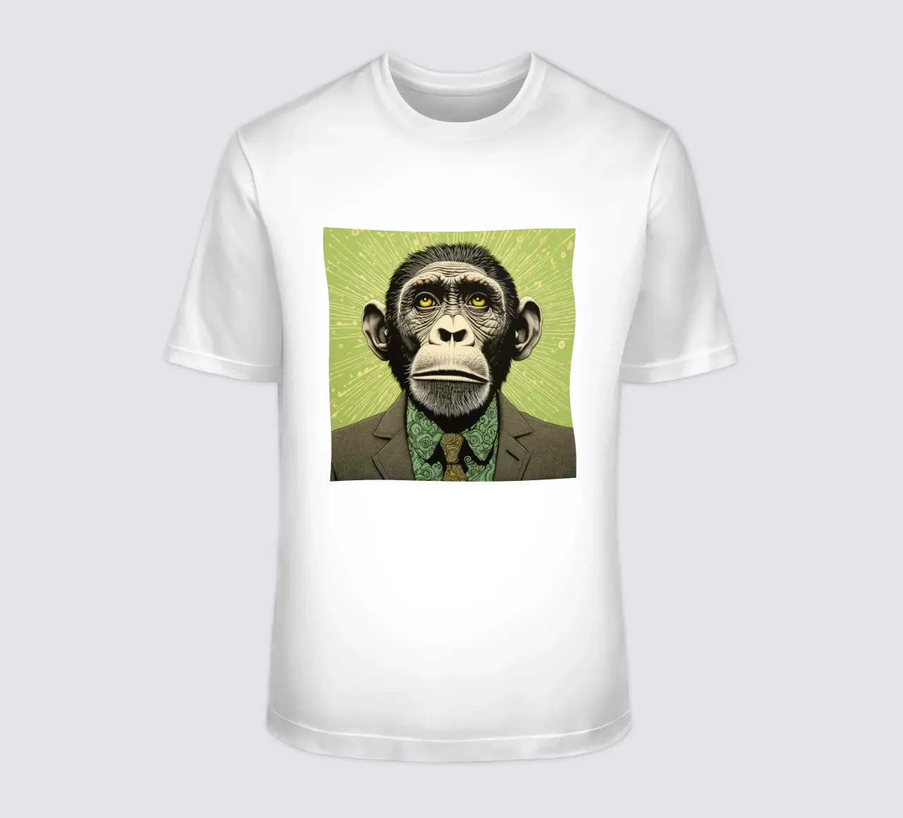 Groene chimpansee 3 t-shirt van Minimal Animal Art