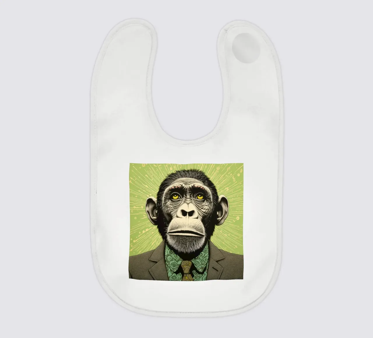 Scimpanzé verde bavaglino da Minimal Animal Art