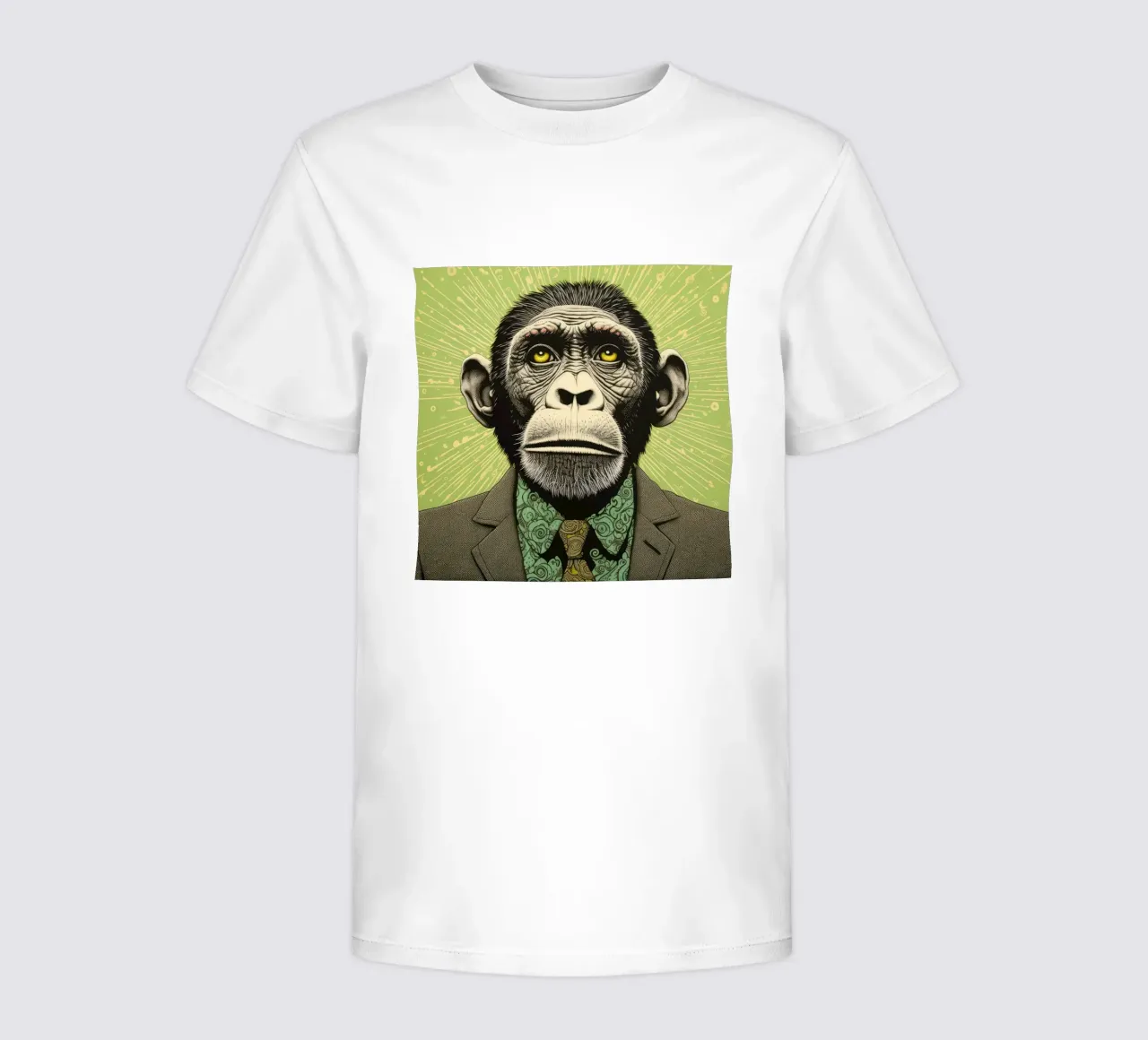 Scimpanzé verde 3 t-shirt bambini da Minimal Animal Art