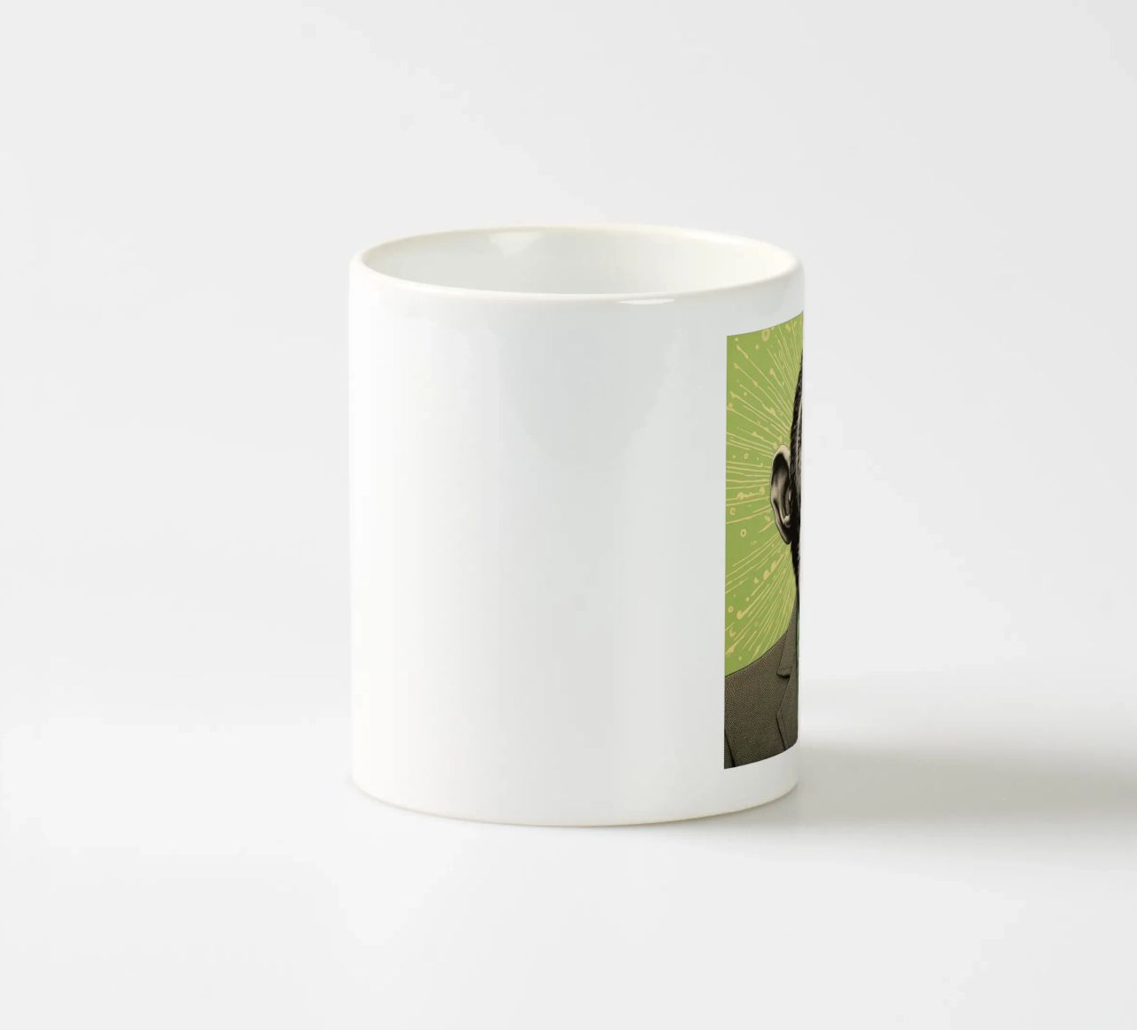 Scimpanzé verde 3 tazza in ceramica da Minimal Animal Art