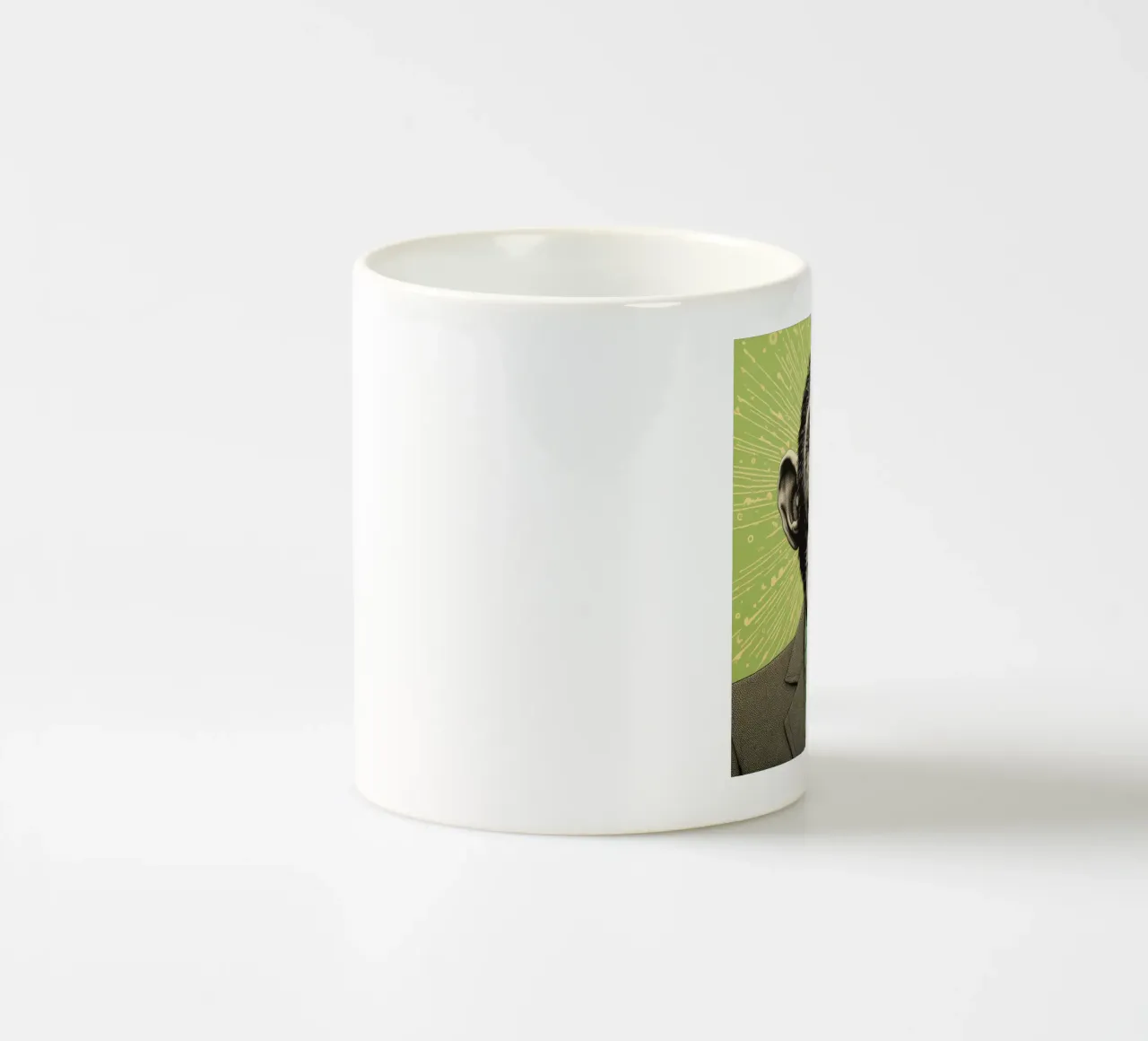 Chimpanzé vert 3 mug en céramique de Minimal Animal Art