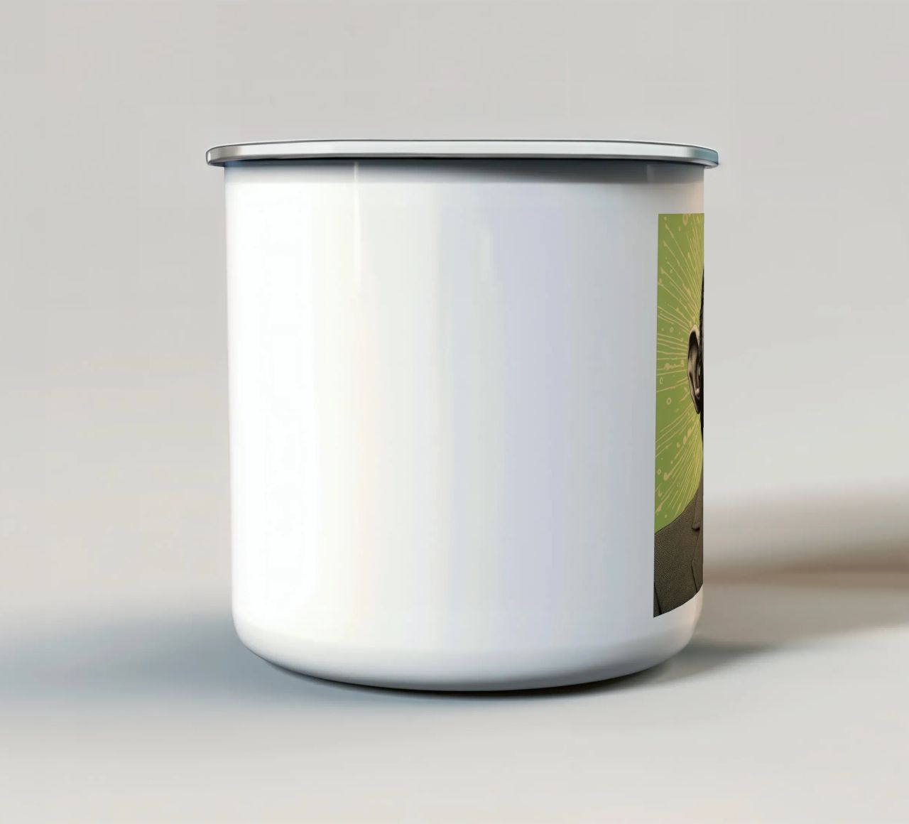 Scimpanzé verde 3 tazza in smalto da Minimal Animal Art