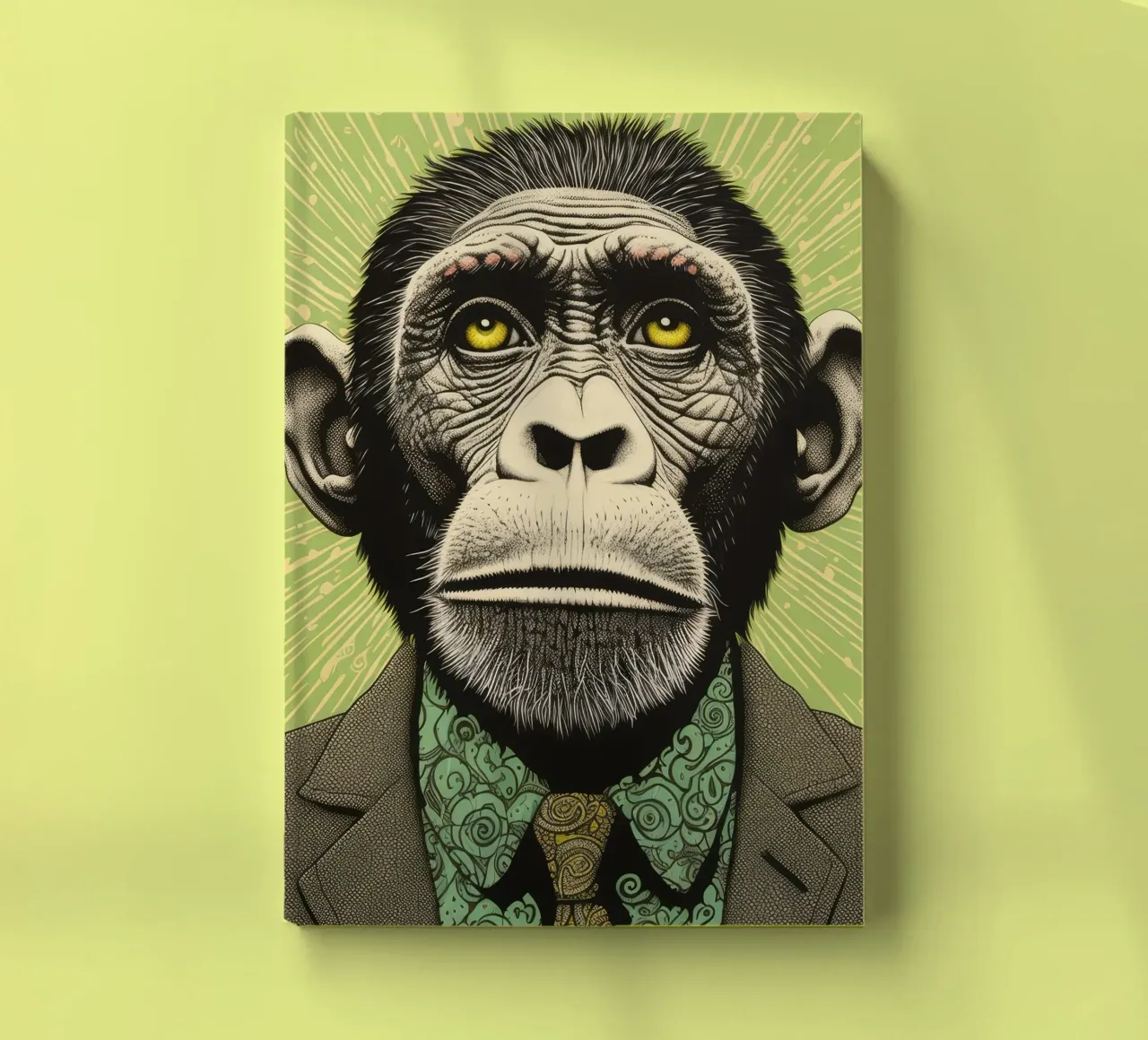Scimpanzé verde 3 diario da Minimal Animal Art