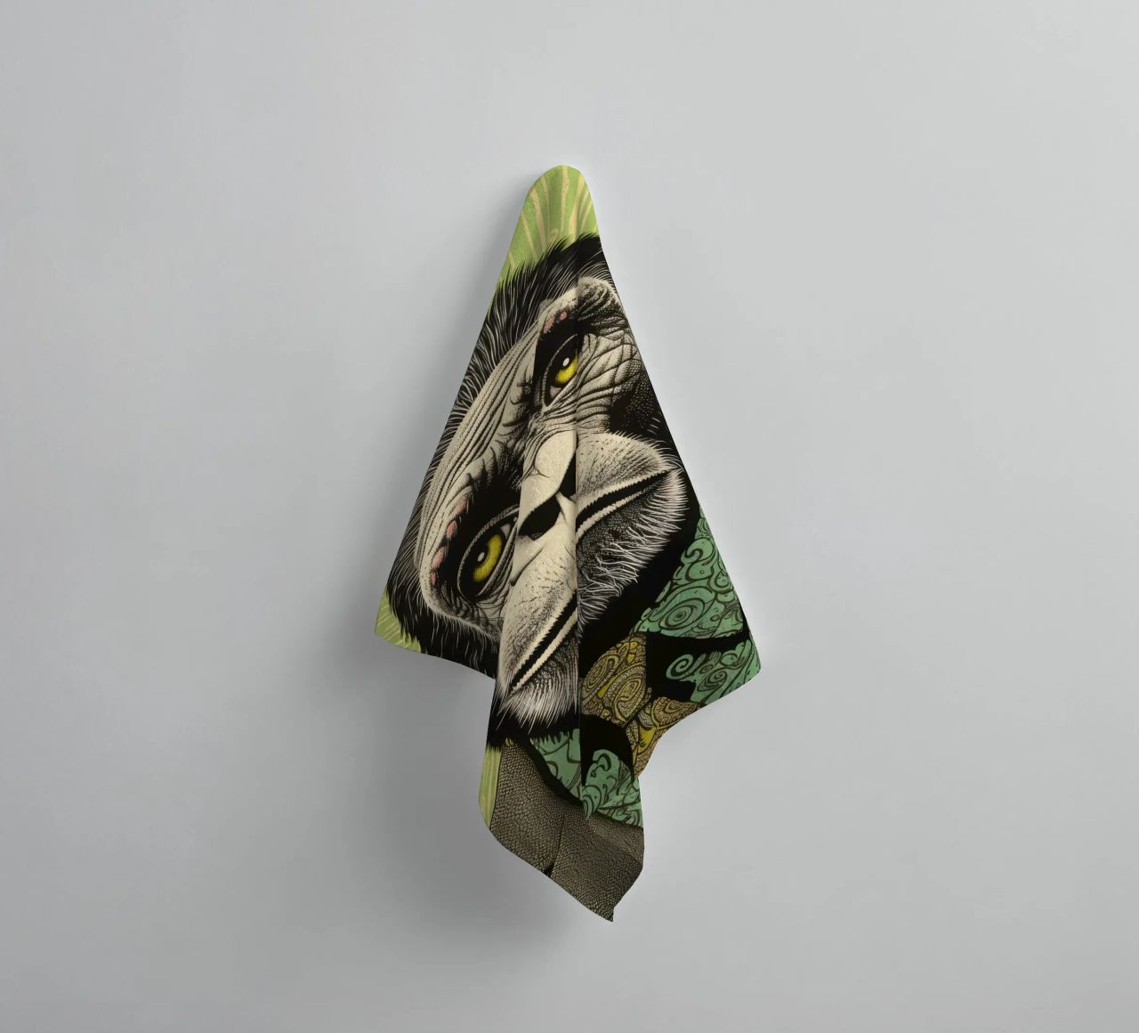 Scimpanzé verde 3 asciugamano da bagno da Minimal Animal Art
