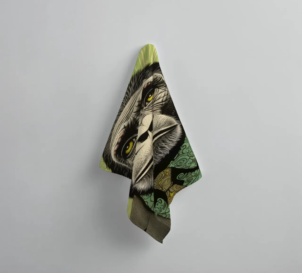 Scimpanzé verde 3 asciugamano da bagno da Minimal Animal Art