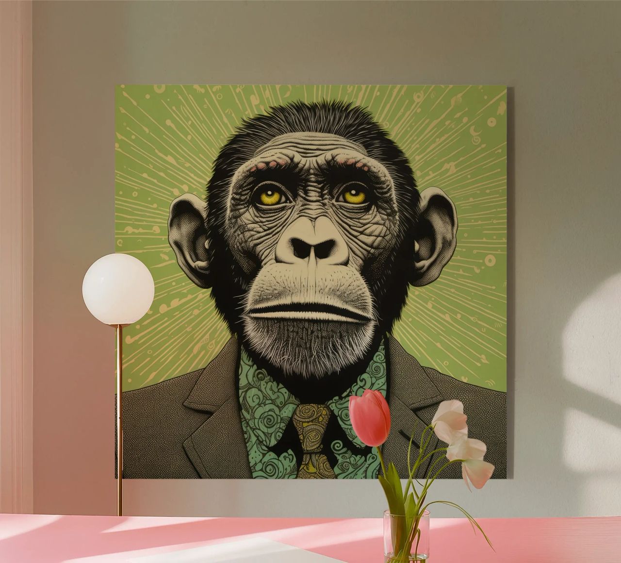 Scimpanzé verde 3 plexiglass da Minimal Animal Art