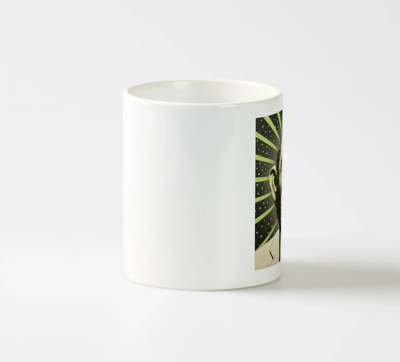 Scimpanzé verde 4 tazza in ceramica da Minimal Animal Art