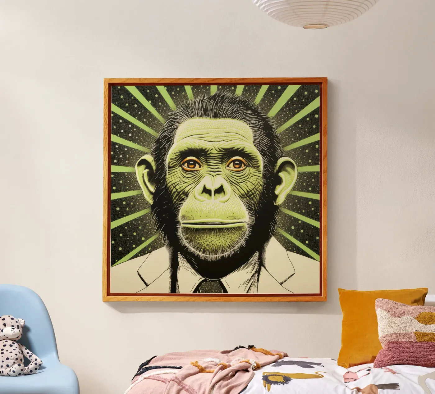 Chimpanzé vert plexiglas de Minimal Animal Art