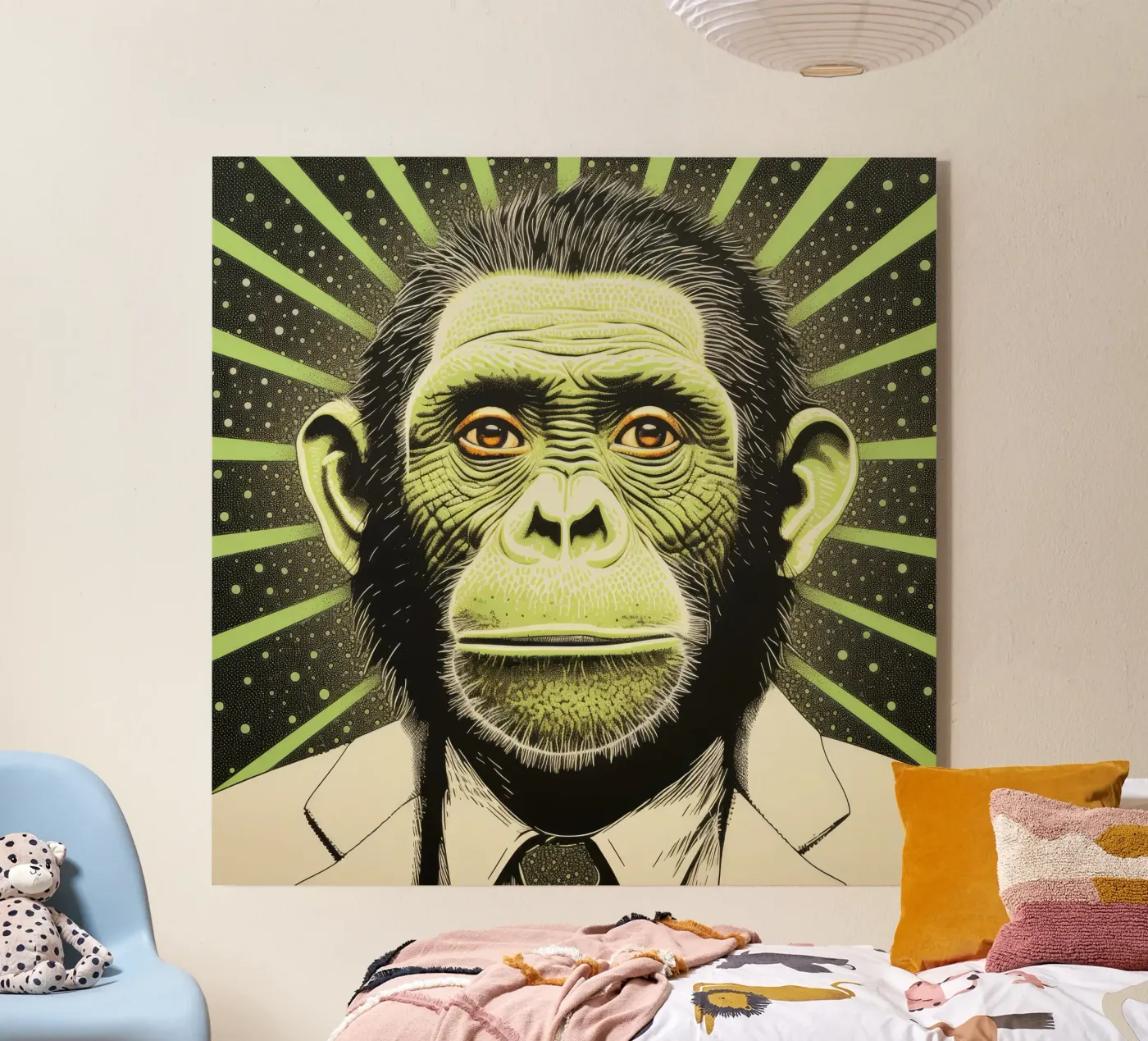 Green Chimpanzee plexiglass da Minimal Animal Art