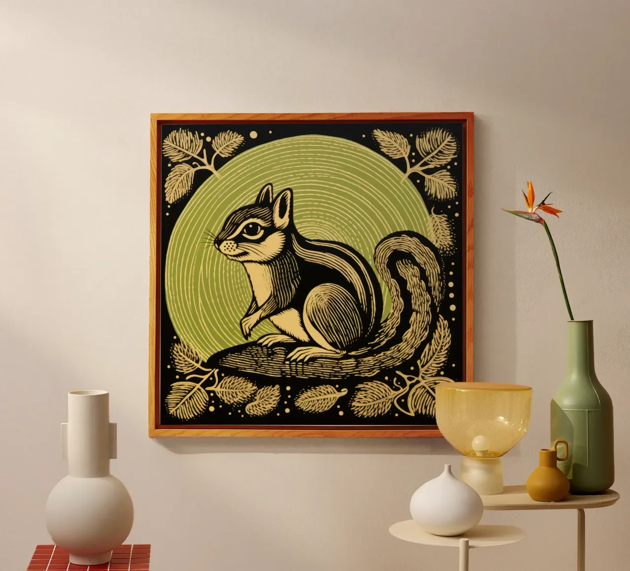 Scoiattolo verde 1 plexiglass da Minimal Animal Art