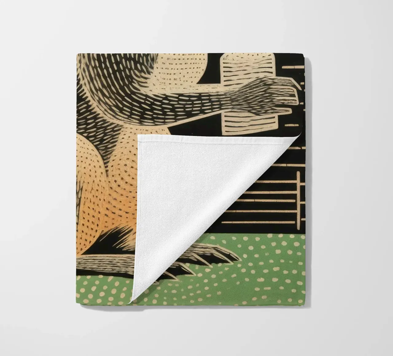 Green Chipmunk 2 beach towel by Minimal Animal Art