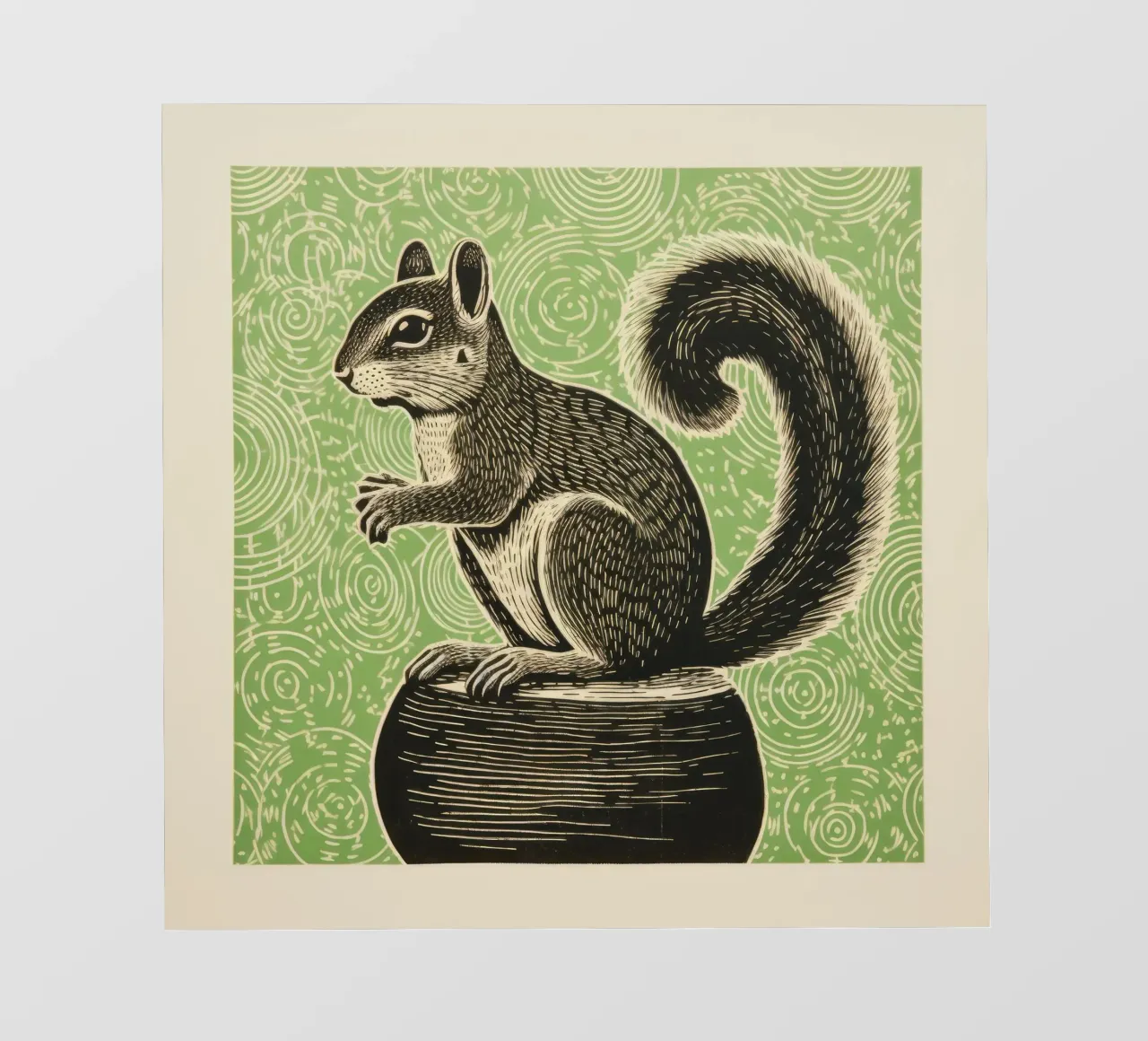 Chipmunk verde 3 telo in pvc da Minimal Animal Art