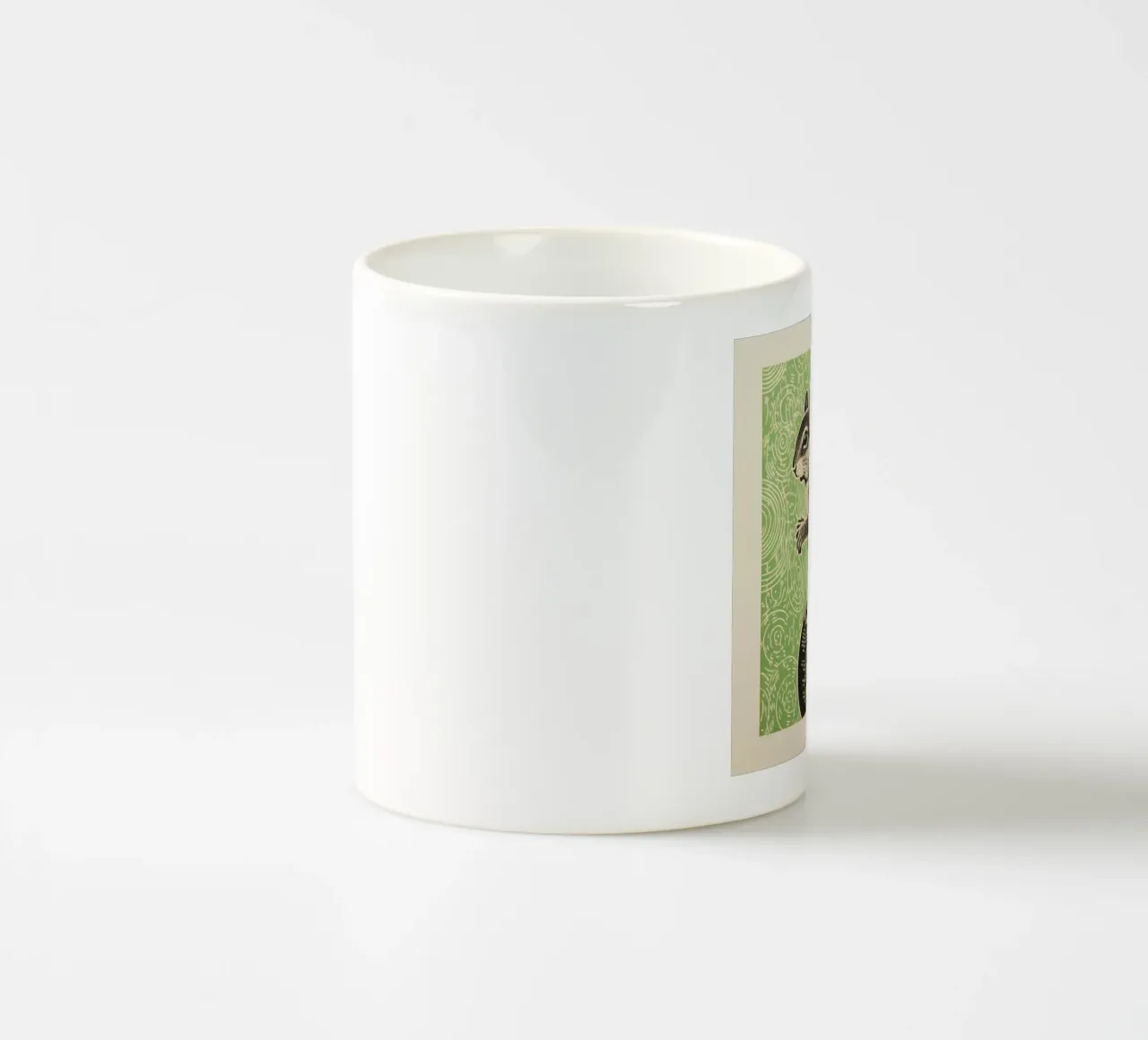 Chipmunk verde 3 tazza in ceramica da Minimal Animal Art