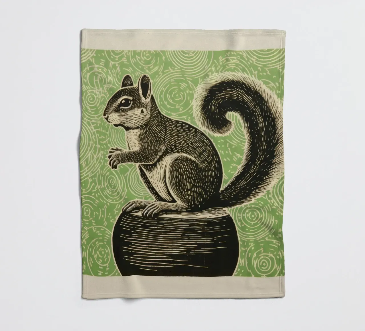 Chipmunk verde 3 coperta in pile da Minimal Animal Art