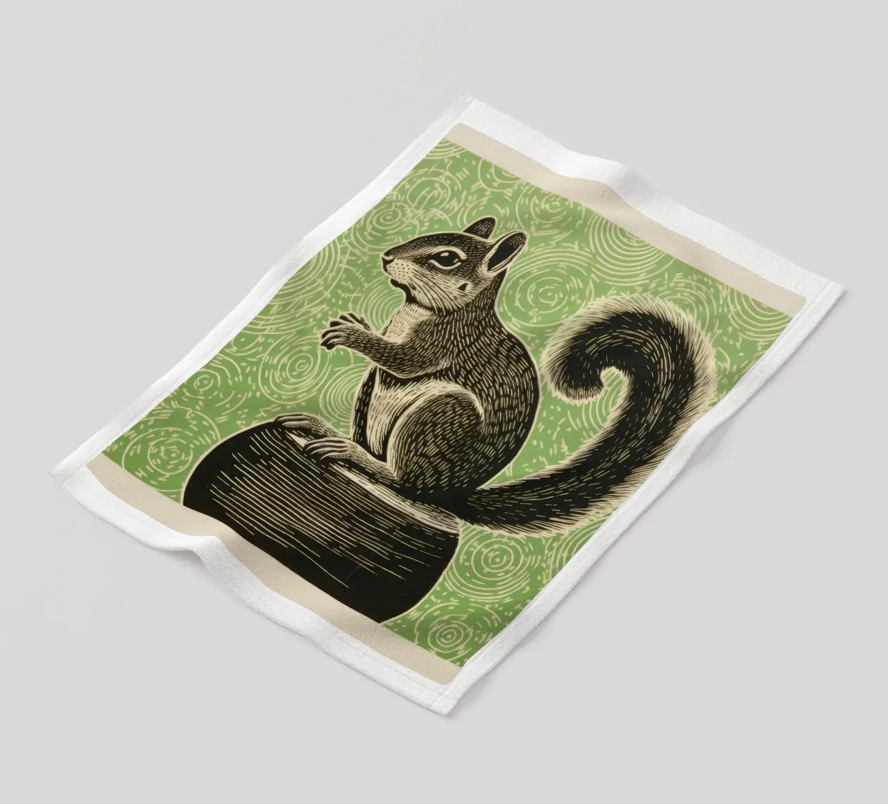 Chipmunk verde 3 coperta in pile da Minimal Animal Art