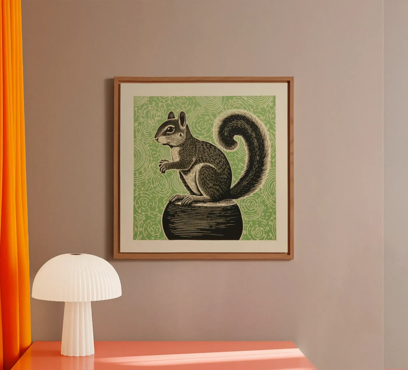 Scoiattolo verde pannello forex da Minimal Animal Art