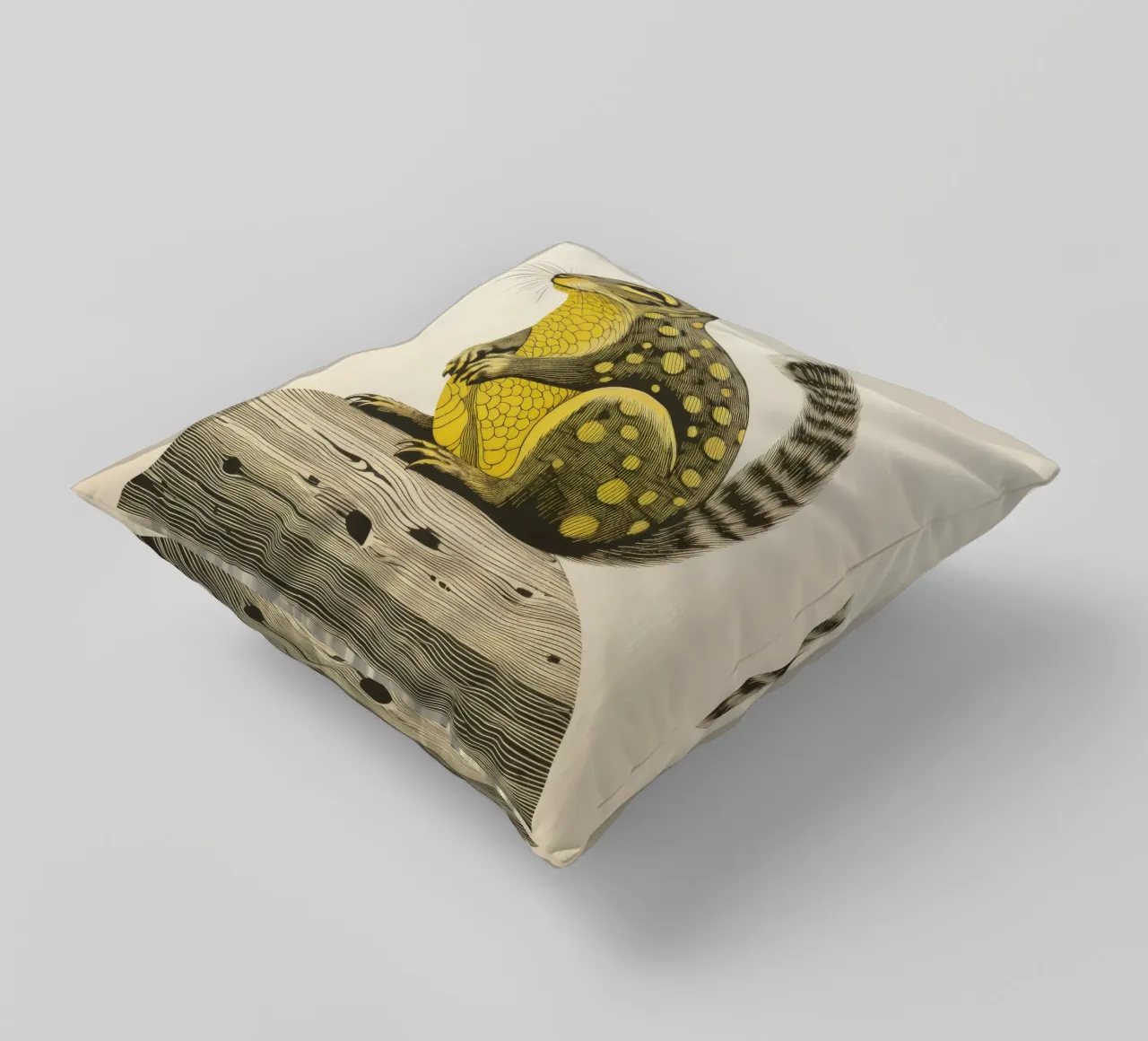 Green Chipmunk 4 decorative cushion by Minimal Animal Art