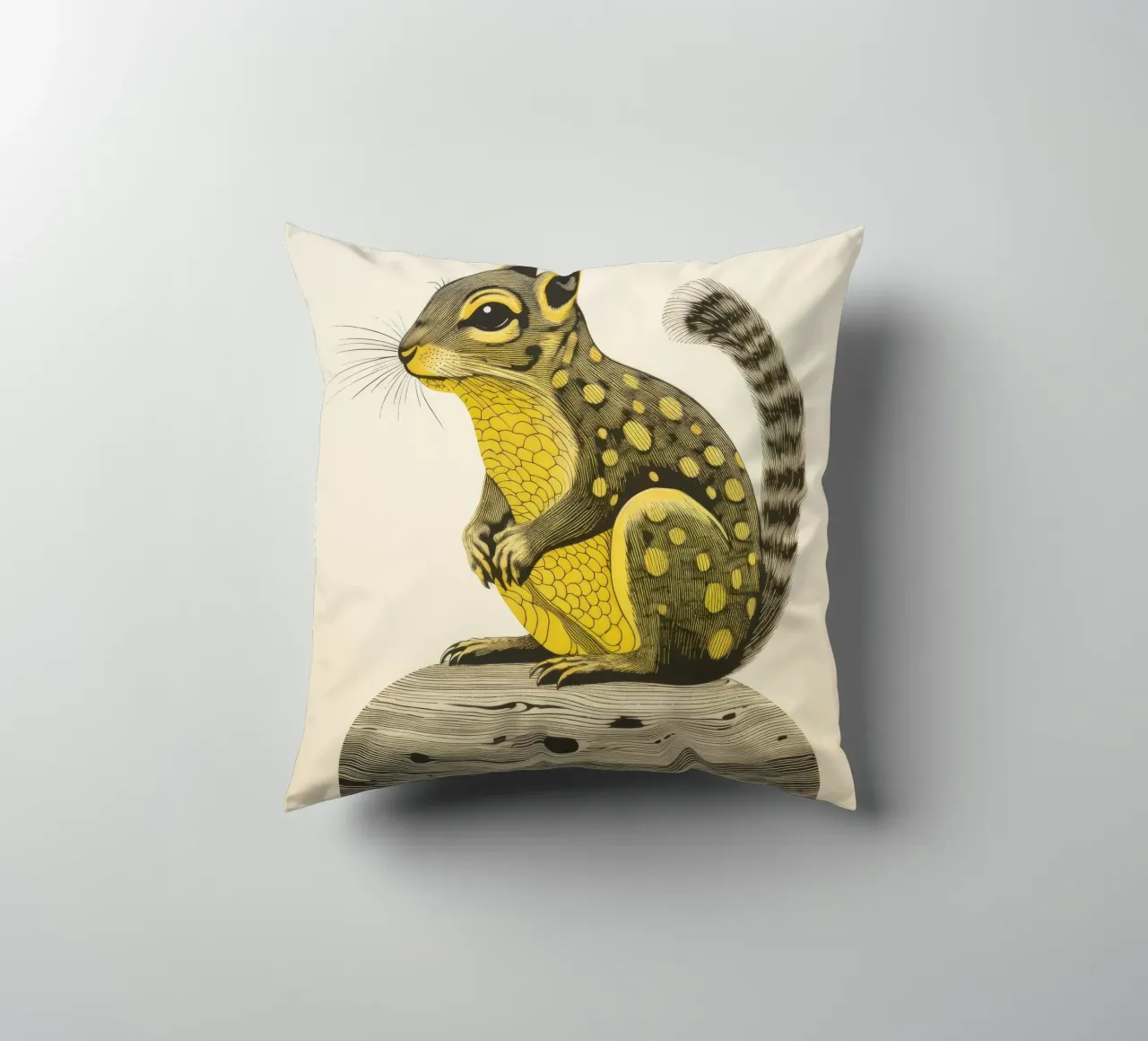Green Chipmunk 4 decorative cushion by Minimal Animal Art