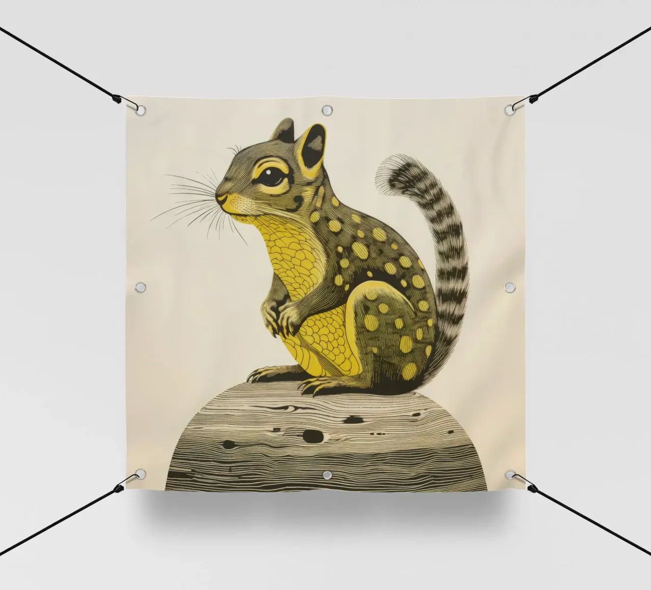 Scoiattolo verde 4 telo in pvc da Minimal Animal Art