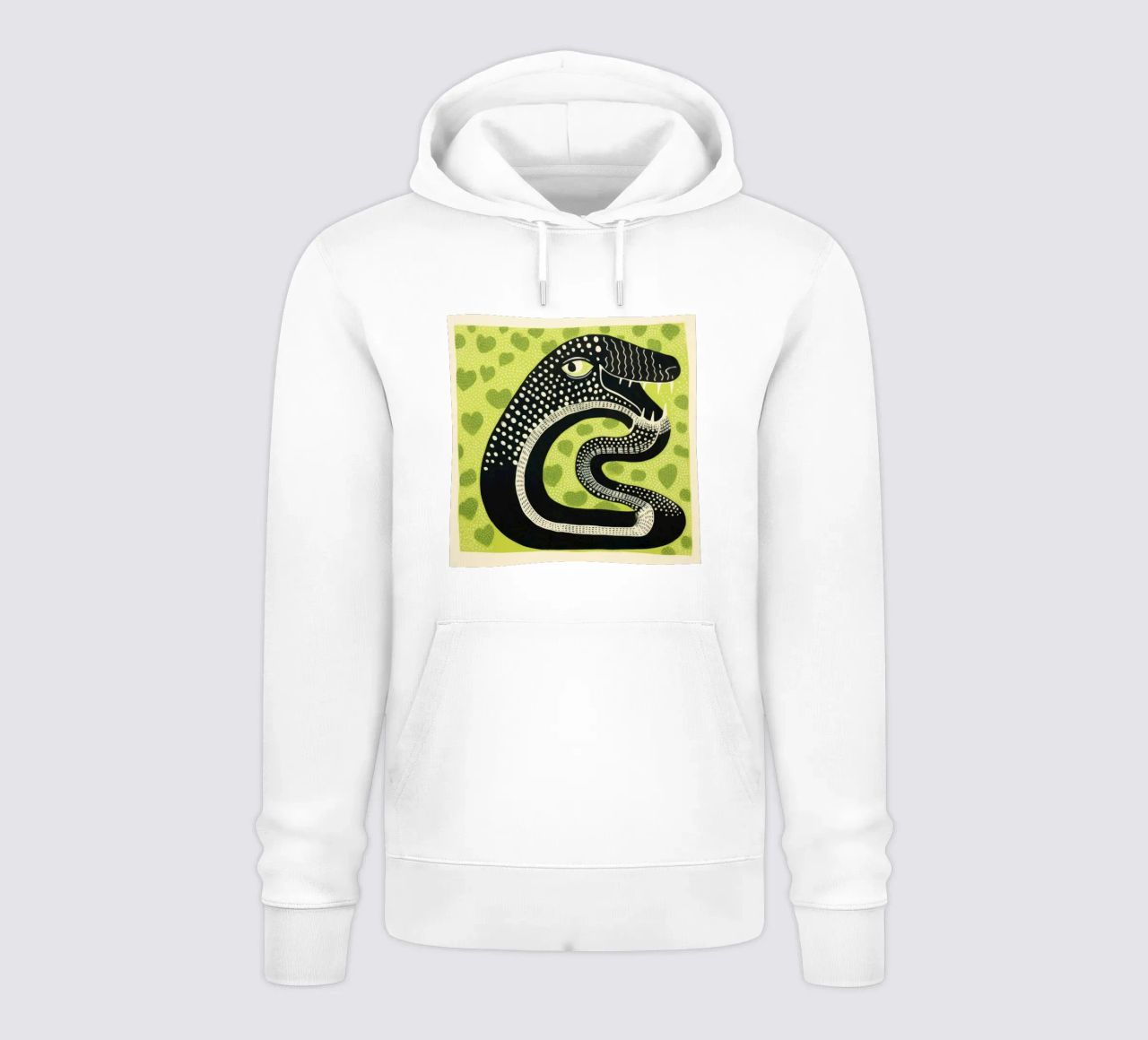 Cobra verde 1 felpa con cappuccio da Minimal Animal Art