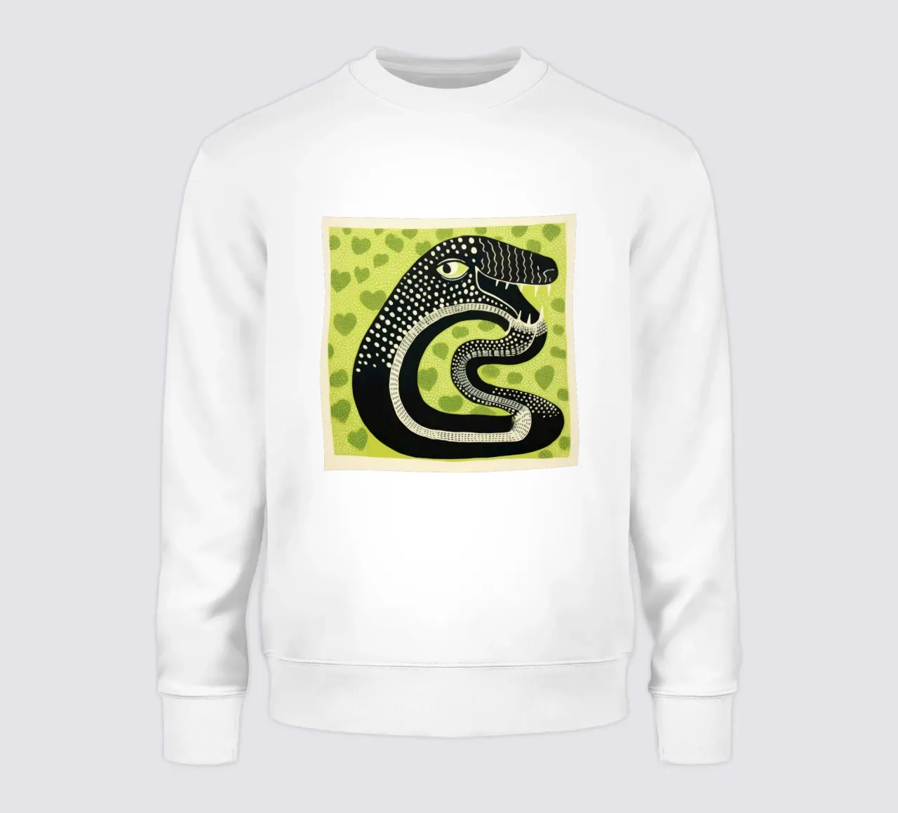 Grüne Kobra 1 Sweatshirt von Minimal Animal Art