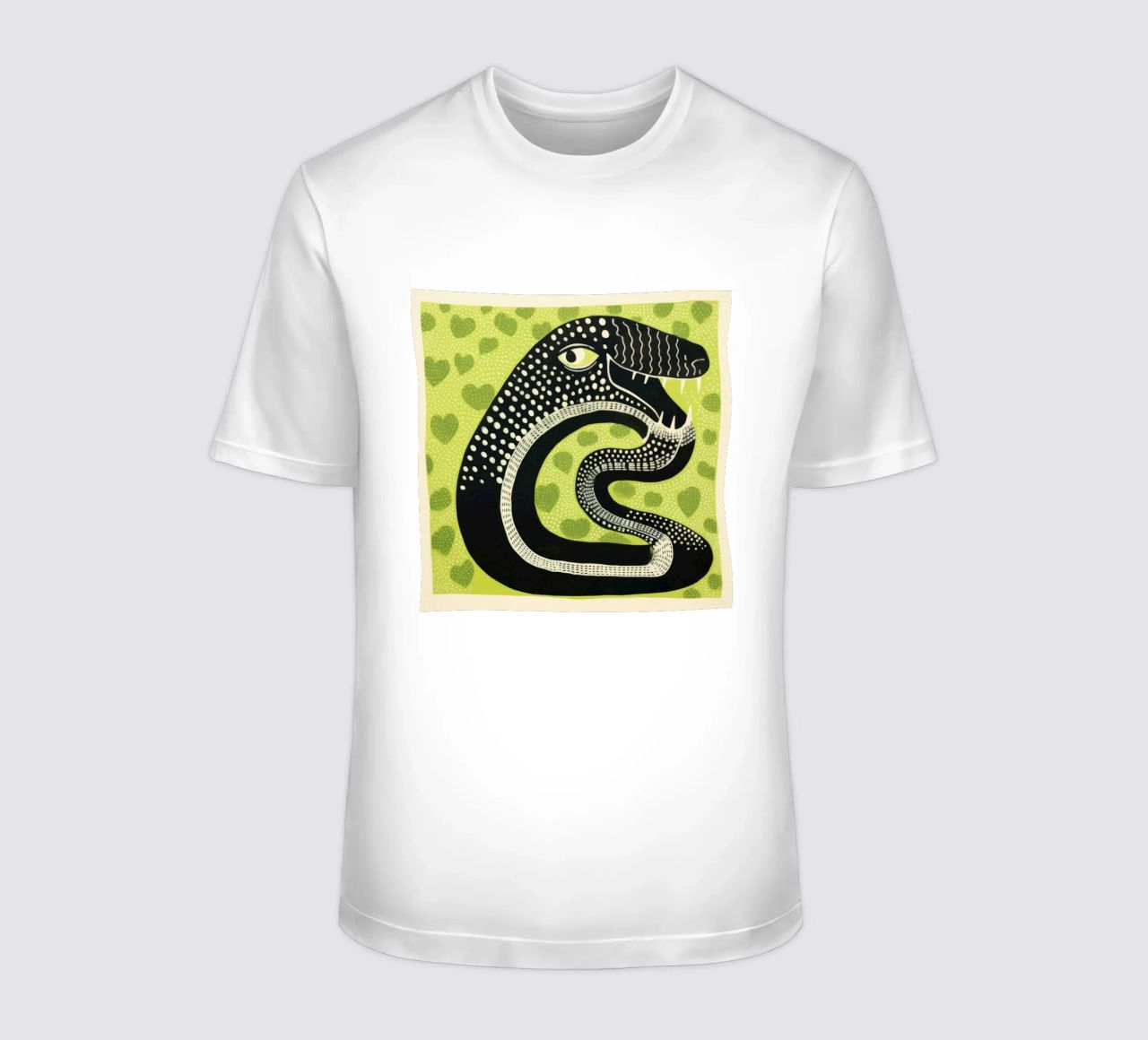 Cobra verde 1 t-shirt da Minimal Animal Art
