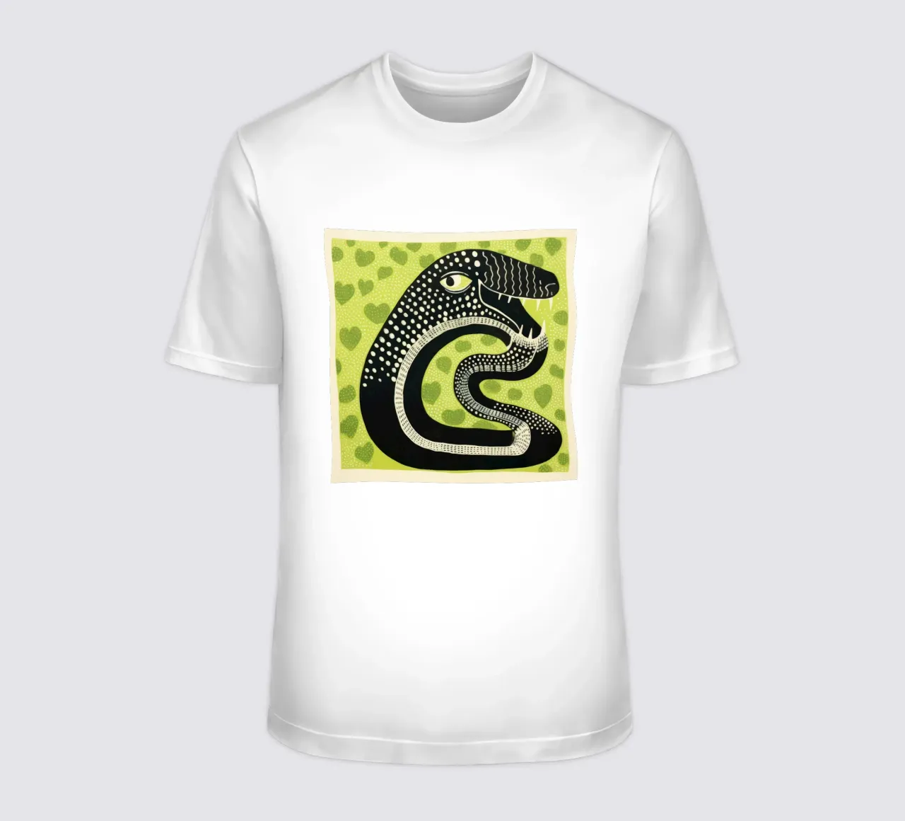 Cobra vert 1 t-shirt de Minimal Animal Art