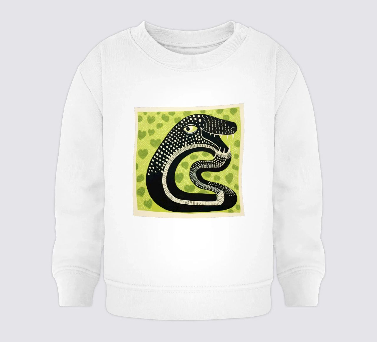 Cobra verde 1 felpa neonato da Minimal Animal Art