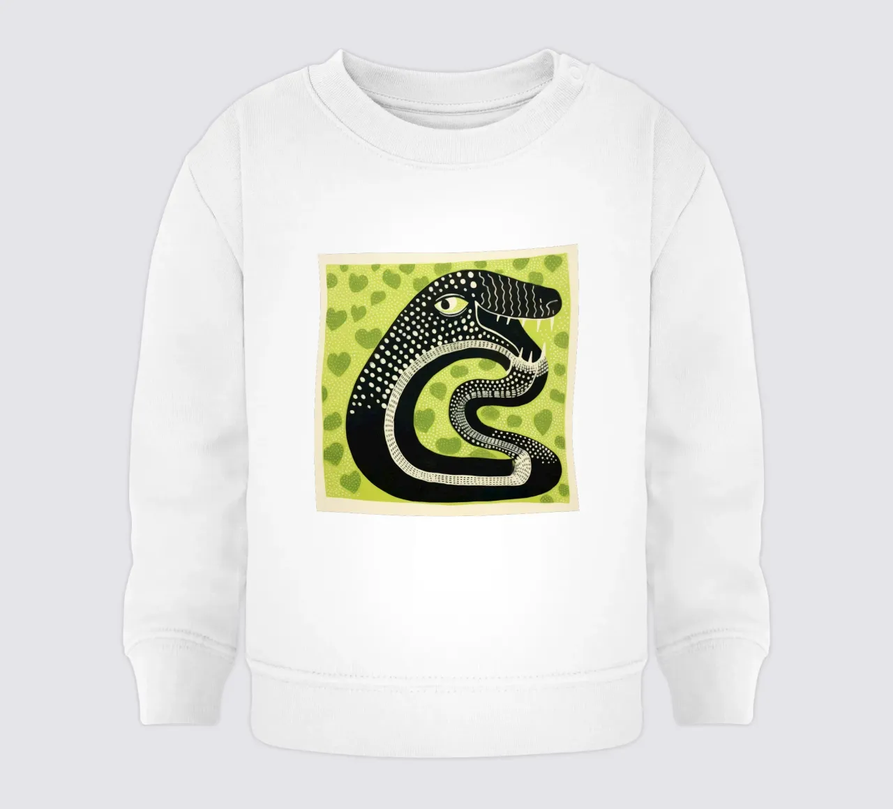 Cobra verde 1 felpa neonato da Minimal Animal Art