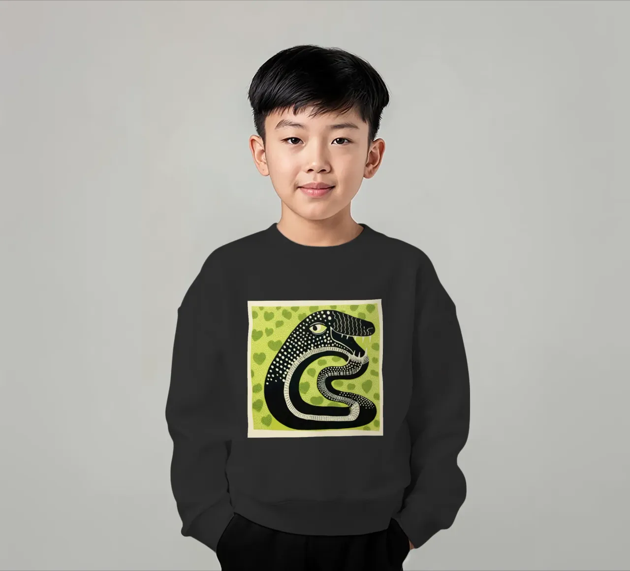 Cobra verde felpa bambino da Minimal Animal Art