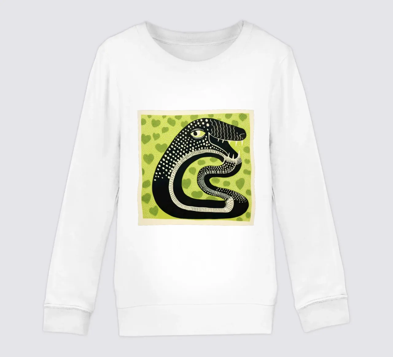 Green Cobra 1 kinder sweatshirt van Minimal Animal Art