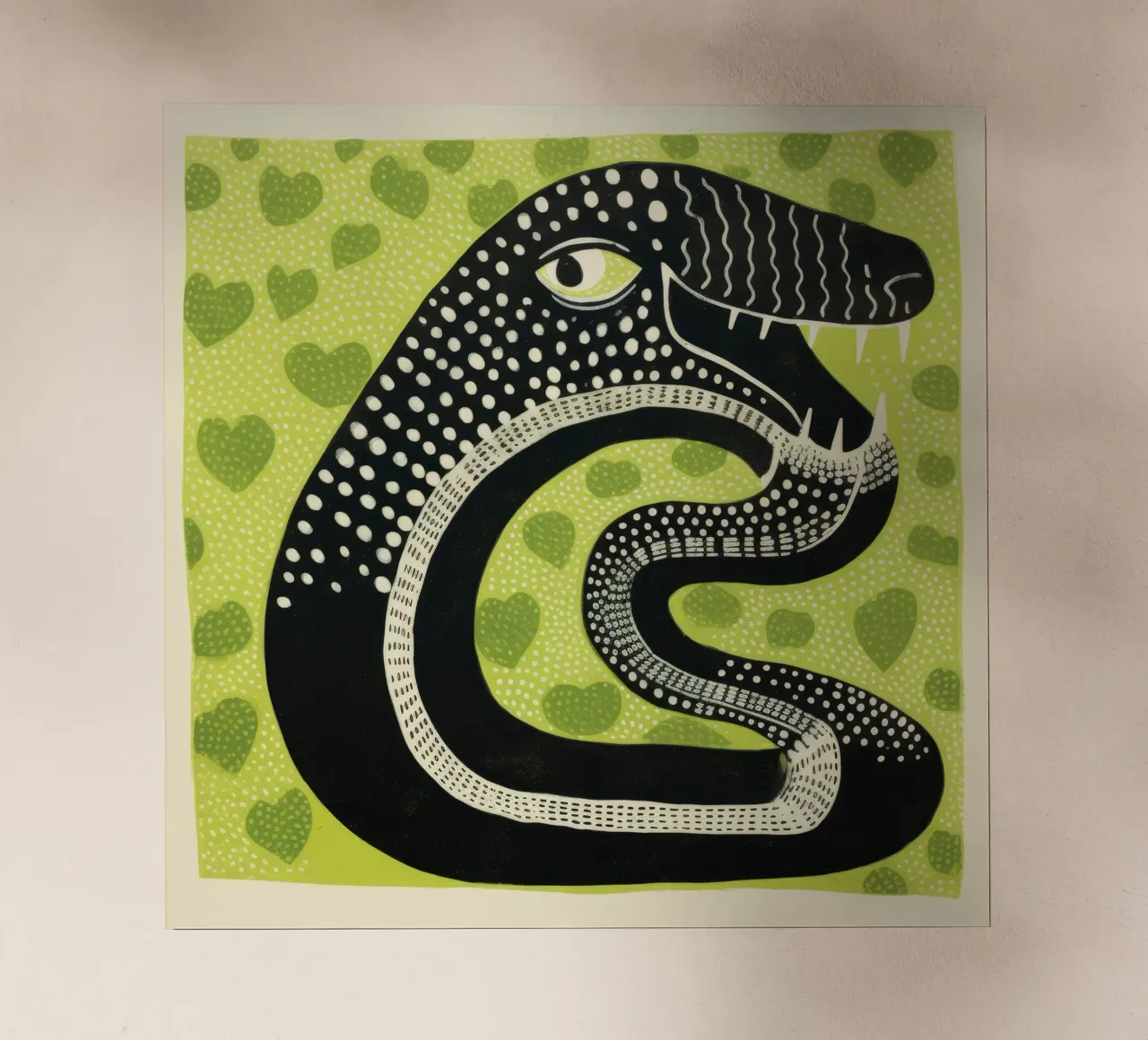 Green Cobra 1 backlit folie van Minimal Animal Art