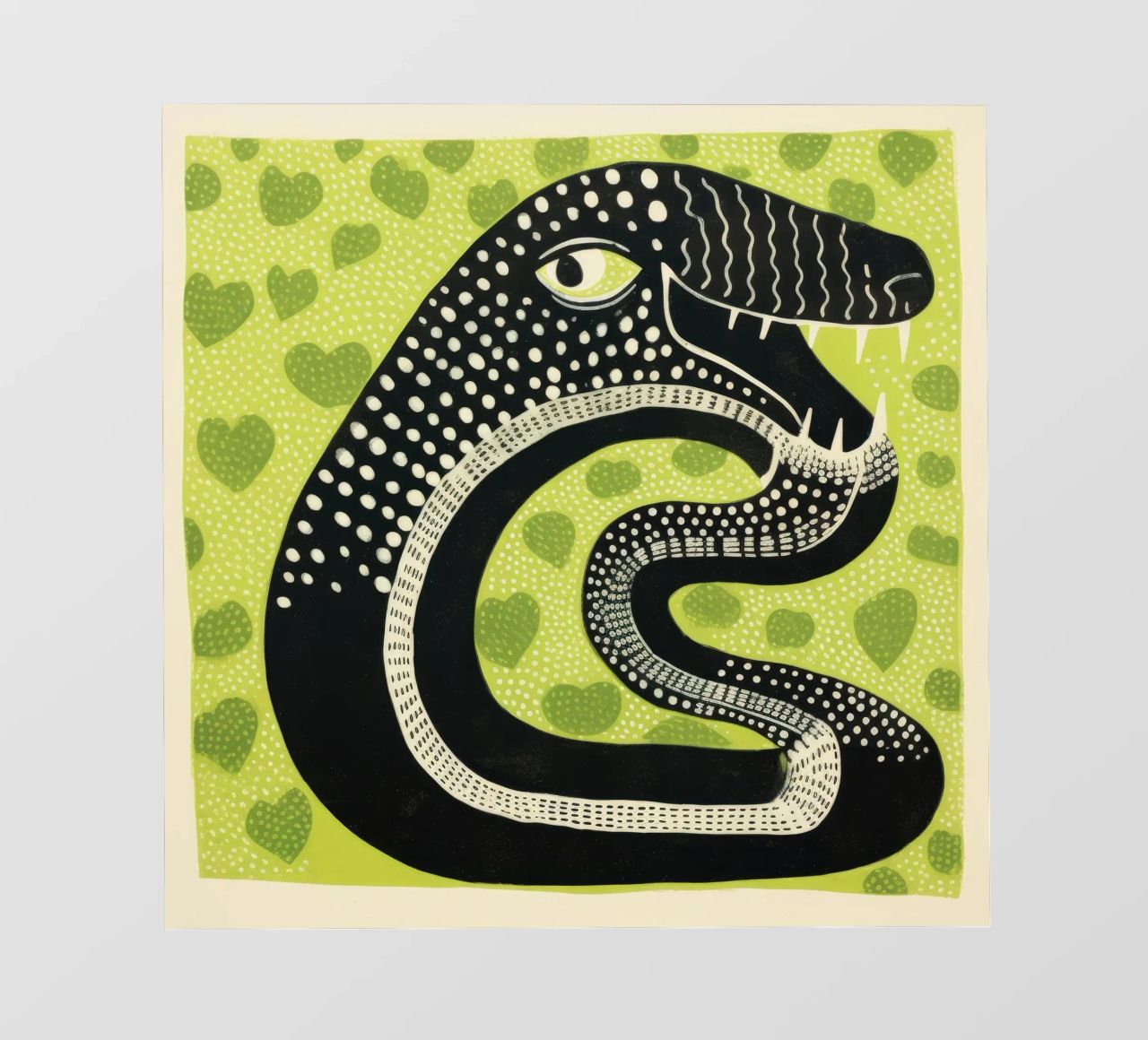 Cobra verde 1 pellicola backlit da Minimal Animal Art