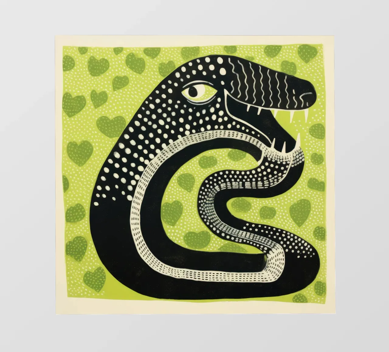 Green Cobra 1 backlit folie van Minimal Animal Art