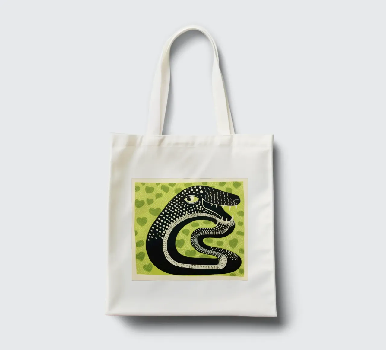 Cobra verde borsa in juta da Minimal Animal Art