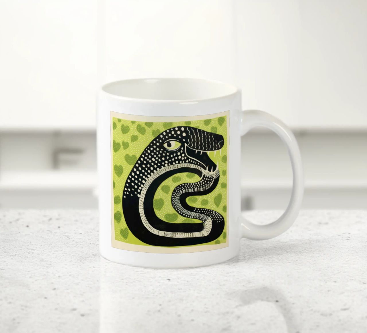 Cobra verde 1 tazza in ceramica da Minimal Animal Art