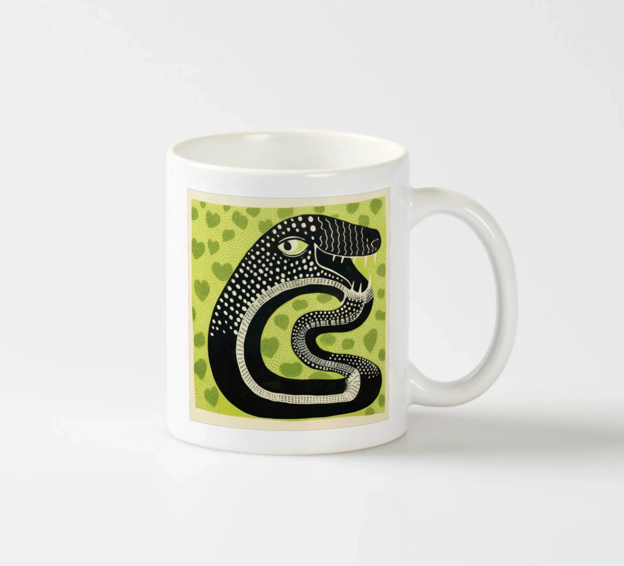 Cobra verde 1 tazza in ceramica da Minimal Animal Art