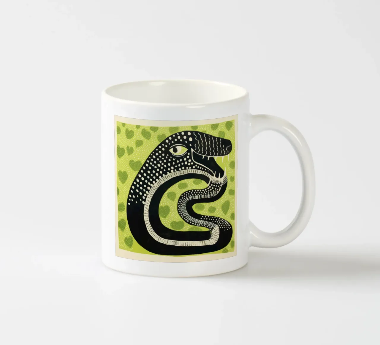 Cobra vert 1 mug en céramique de Minimal Animal Art